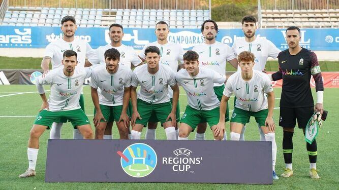 Once de la selección de Andalucía en su partido ante La Rioja en Lucena