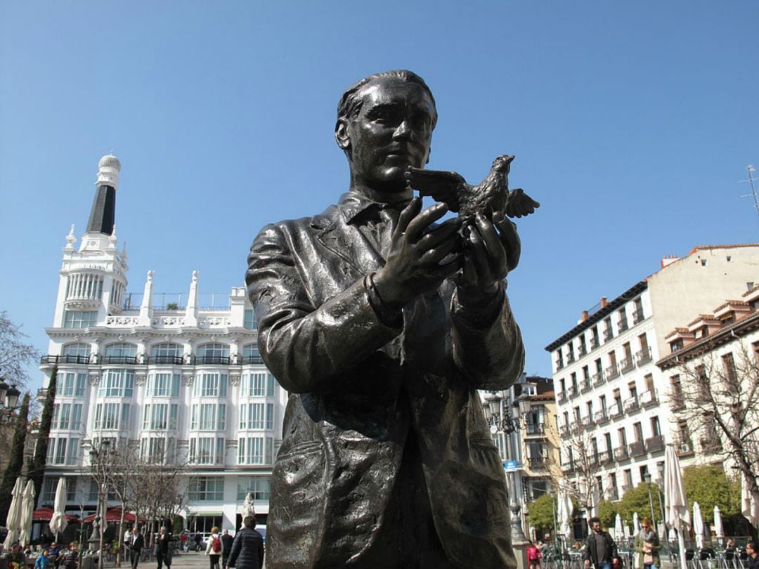 Estatua de Federico García Lorca, en Madrid. 