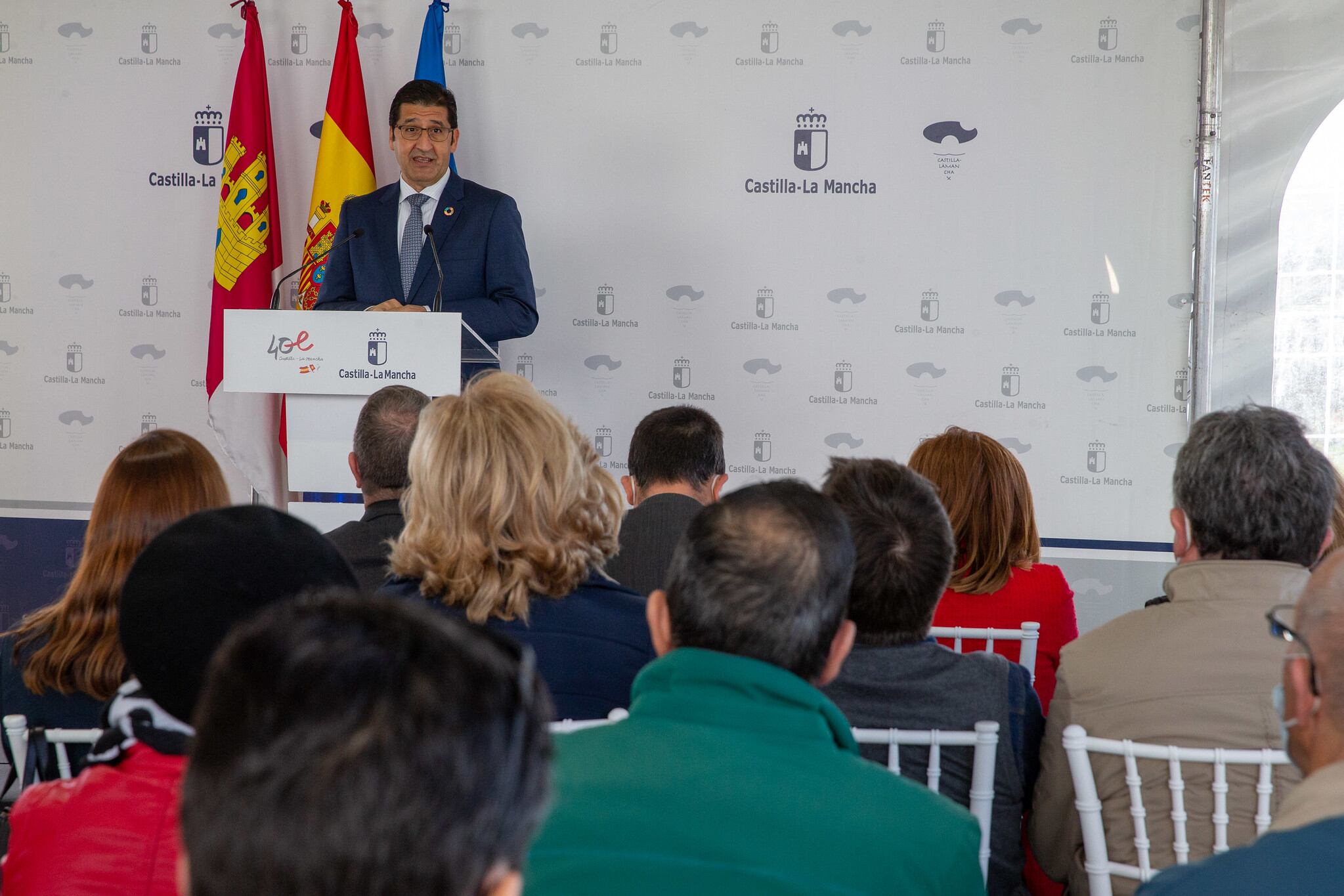 José Manuel Caballero, durante la inauguración de la EDAR de Argamasilla de Calatrava