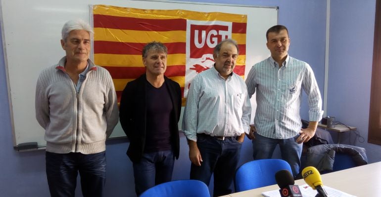 Els representants dels treballadors de la recollida de les escombraries a Reus.