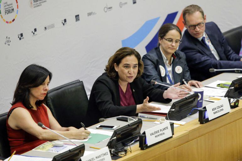 L&#039;alcaldessa de Barcelona, Ada Colau durant la cimera de les Nacions Unides sobre desenvolupament sostenible, a Nova York.