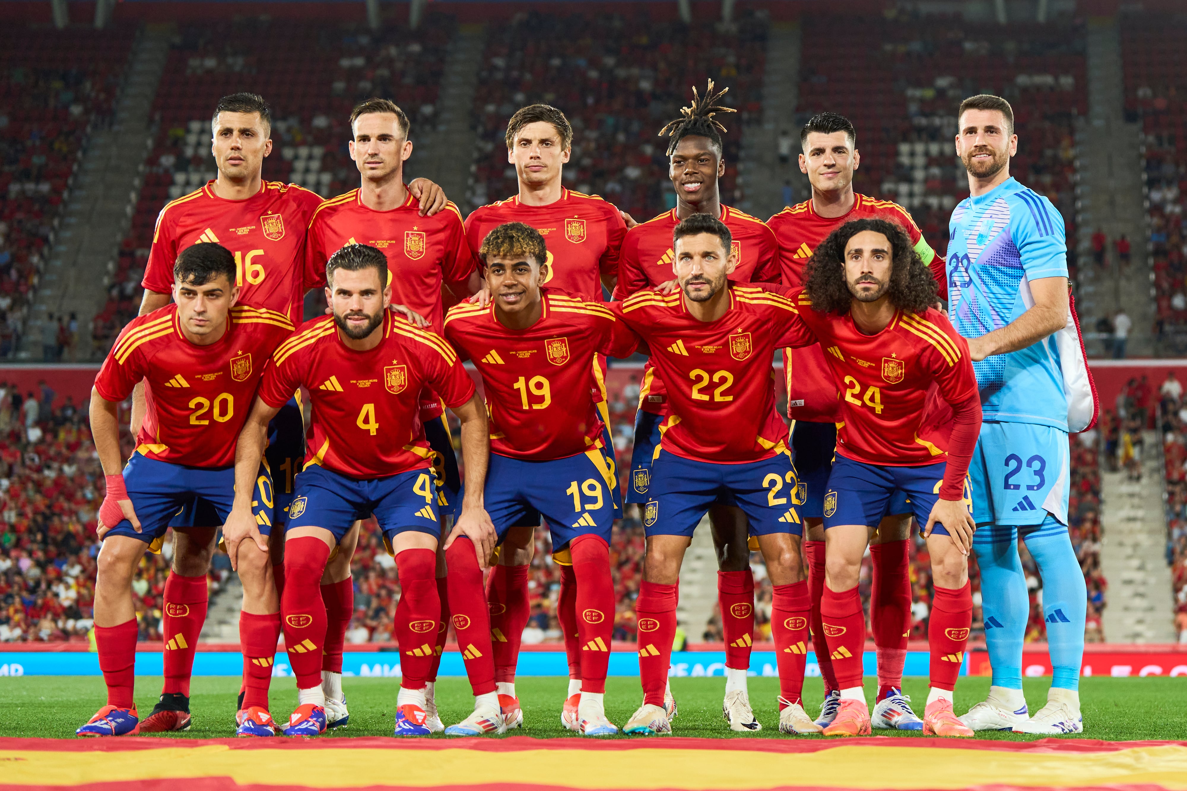 La selección española en su último amistoso.