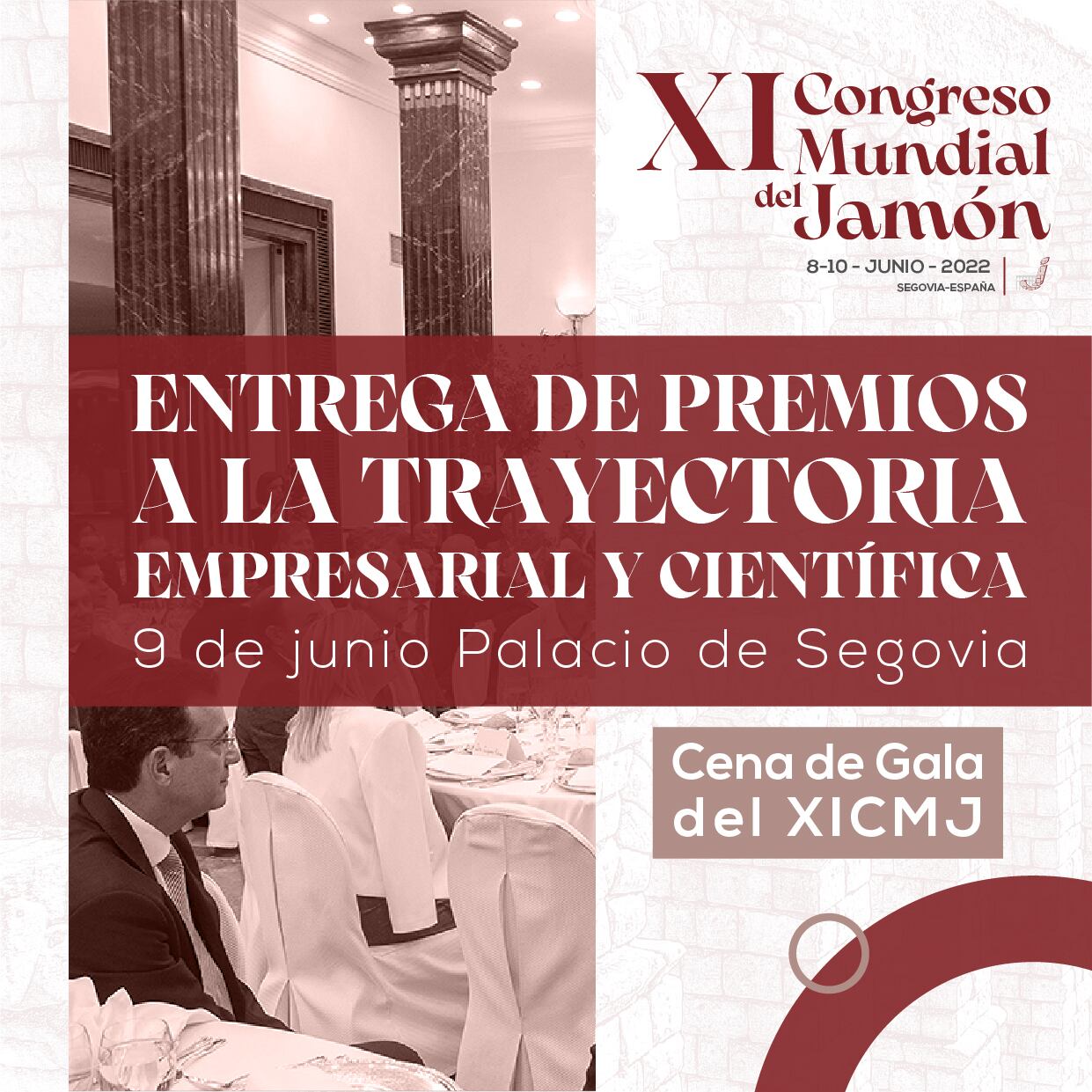 Cartel de los premios del Congreso Mundial del Jamón