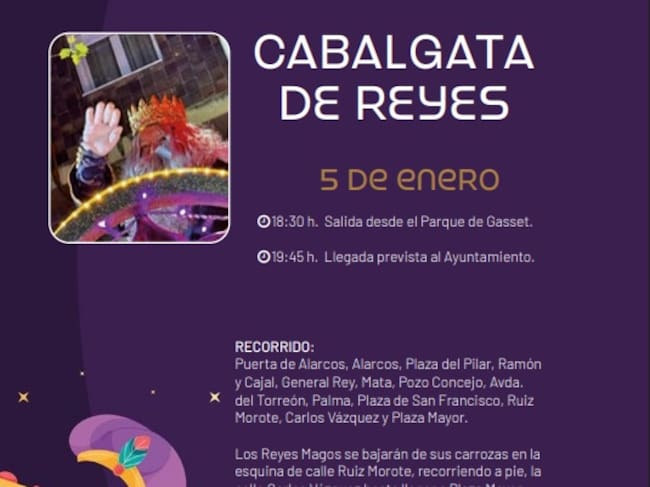Programa de la Cabalgata de Reyes 2026