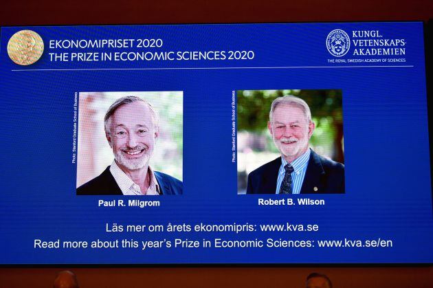 Fotografías de los dos ganadores del Nobel de Economía 2020.