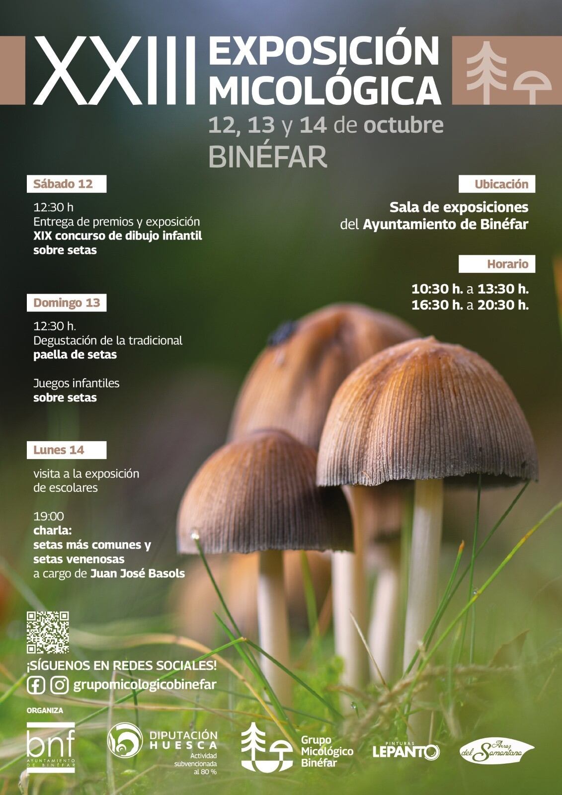 Cartel de las exposición micológica de Binéfar