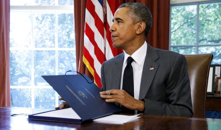 El presidente Barack Obama en el Despacho Oval. 