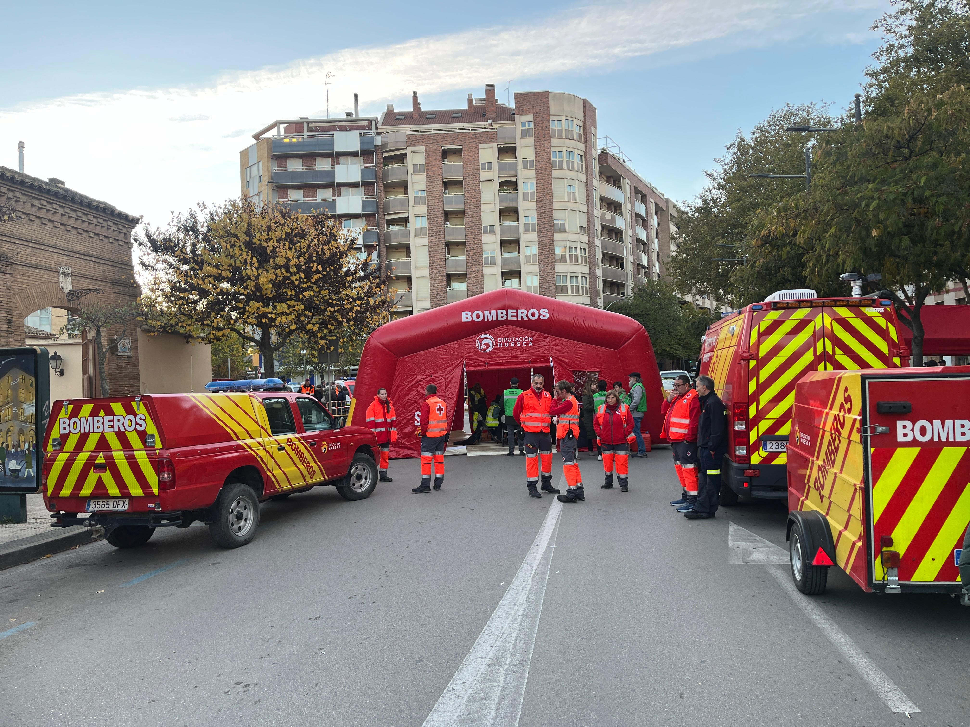 El puesto de mando seguirá instalado en la zona de la plaza Santa Clara de Huesca