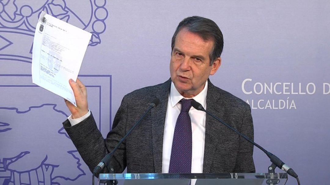 Abel Caballero, alcalde de Vigo, durante una rueda de prensa. 
