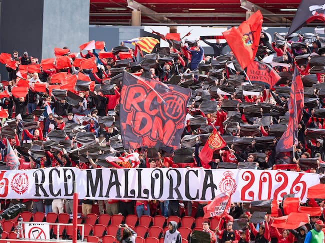MALLORCA, SPAIN - MARCH 15: RCD Mallorca fans during the LaLiga EA Sports match between RCD Mallorca and RCD Espanyol de Barcelona at Estadio de Son Moix on March 15, 2026 in Mallorca, Spain. (Photo by Rafa Babot/Getty Images)