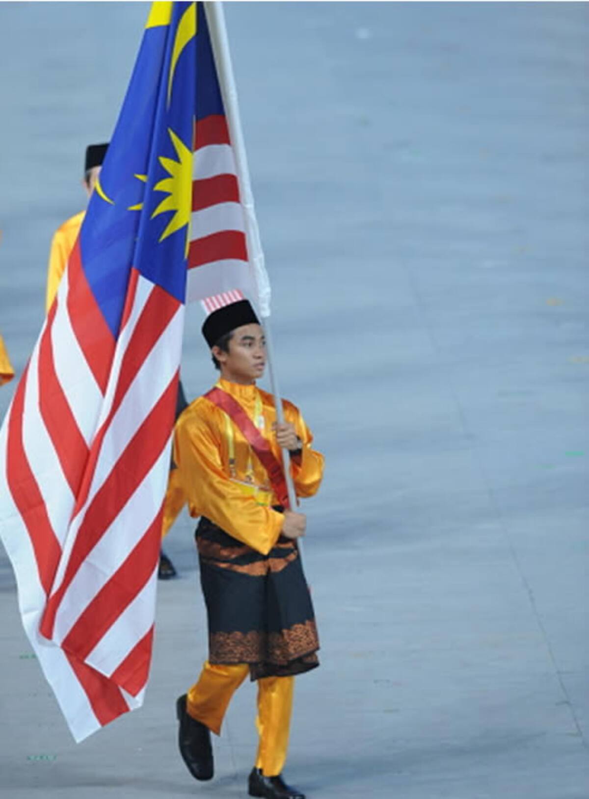 La delegación de Malasia durante la celebración de la ceremonia de apertura de los Juegos