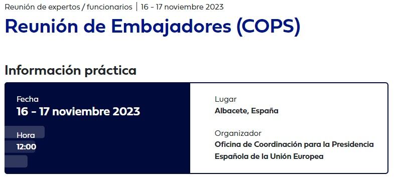 Albacete acoge esta reunión de embajadores COPS