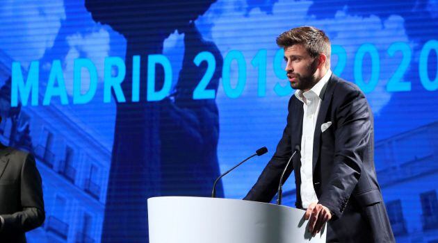 Gerard Piqué, durante la presentación