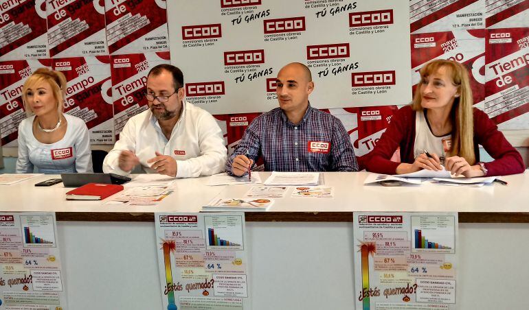 Responsables de la Federación de Sanidad de Comisiones Obreras en Burgos