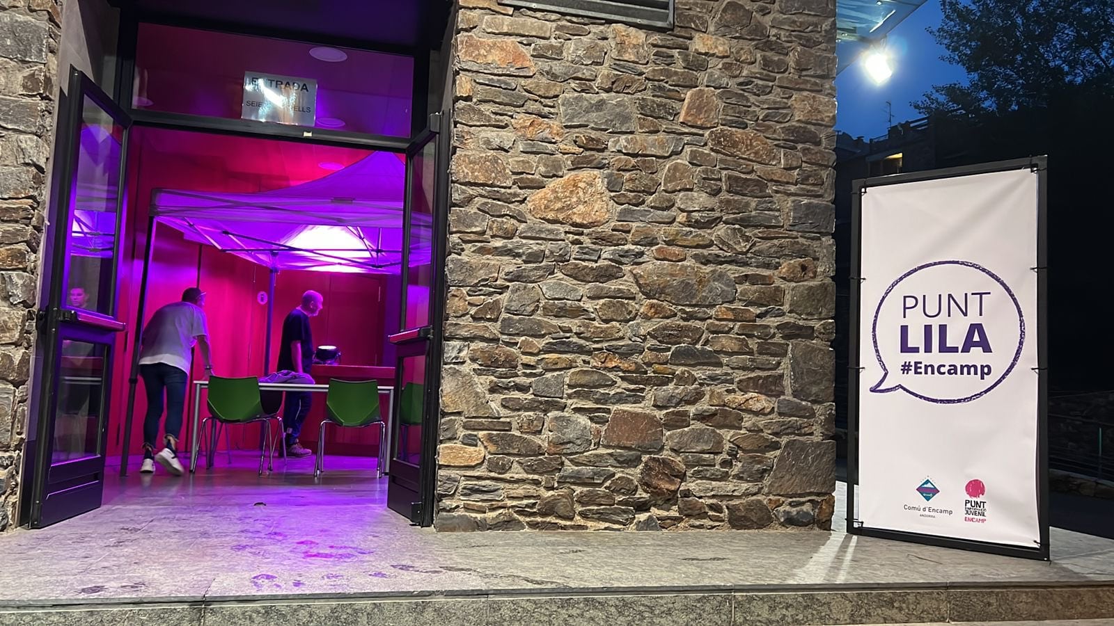 El punt lila instal·lat a la festa major d&#039;Encamp.
