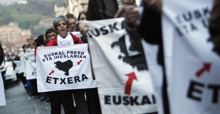 Foto de archivo de una manifestación de simpatizantes con los presos de ETA