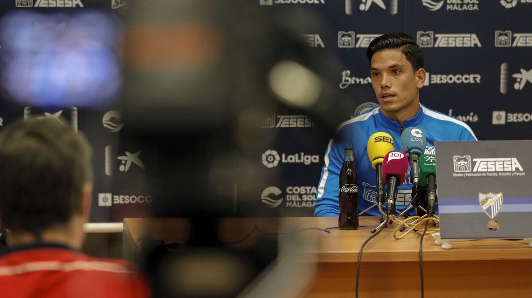 Renato Santos, en la sala de prensa del estadio de atletismo