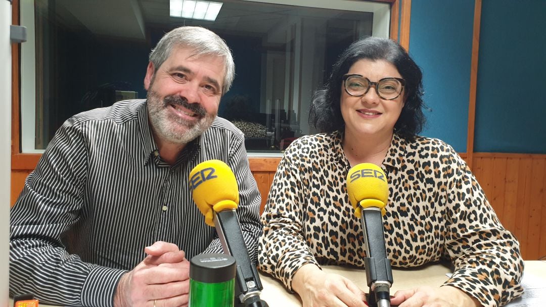 Fernando Collado y Olga Agüero en el estudio de La Ventana de Cantabria 