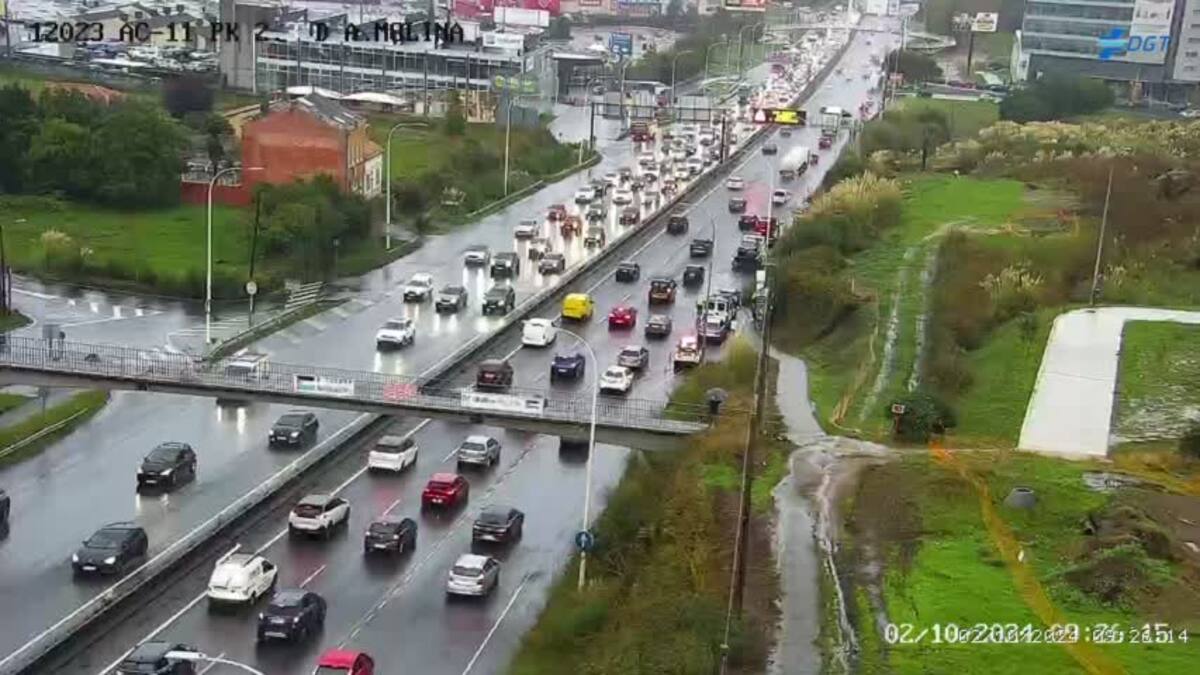 Mañana de colapso en los accesos a A Coruña