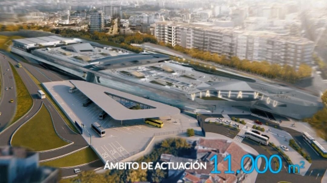 Infografía del proyecto Centro Vialia-Estación de Thom Mayne-Estación Intermodal