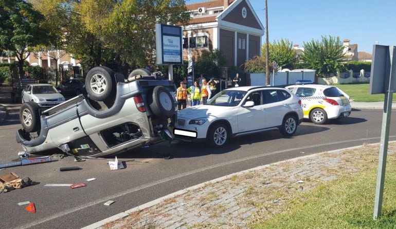 El accidente se produjo en la rotonda de acceso a Las Vaguadas