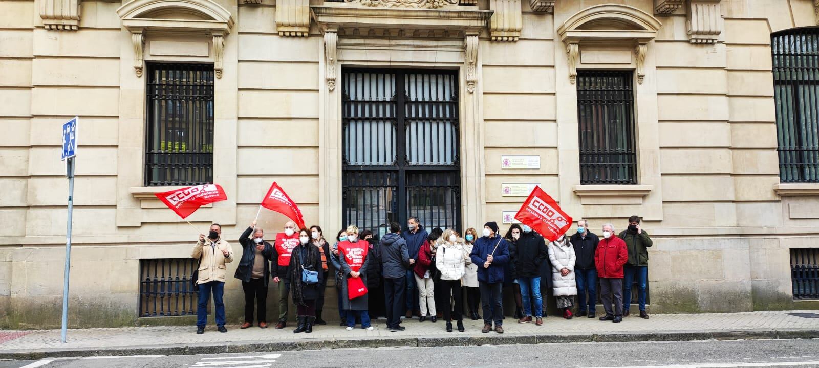 Protesta sindical de trabajadores de la Inspección de Trabajo en Pamplona