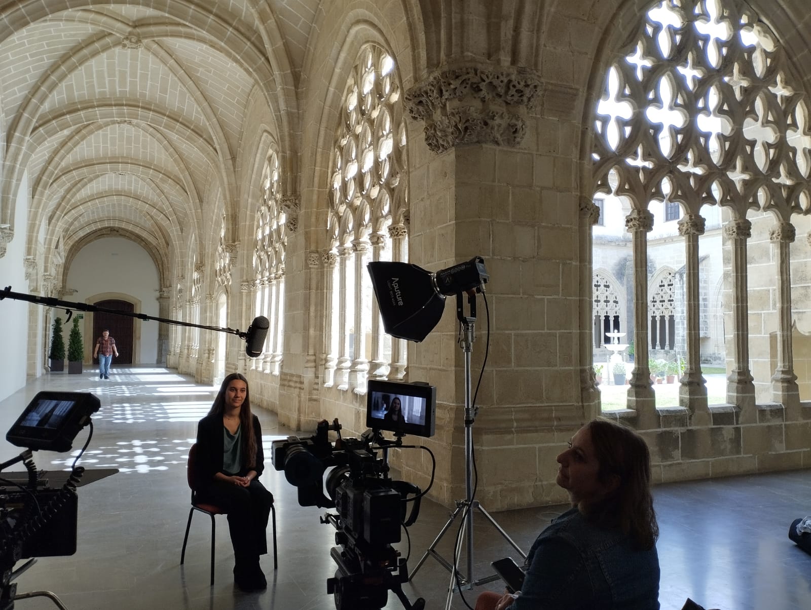 Lucía Aliaño durante la grabación del programa de RTVE