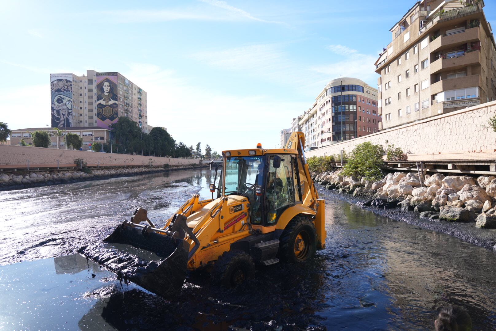 Limpieza del cauce del Guadalmedina