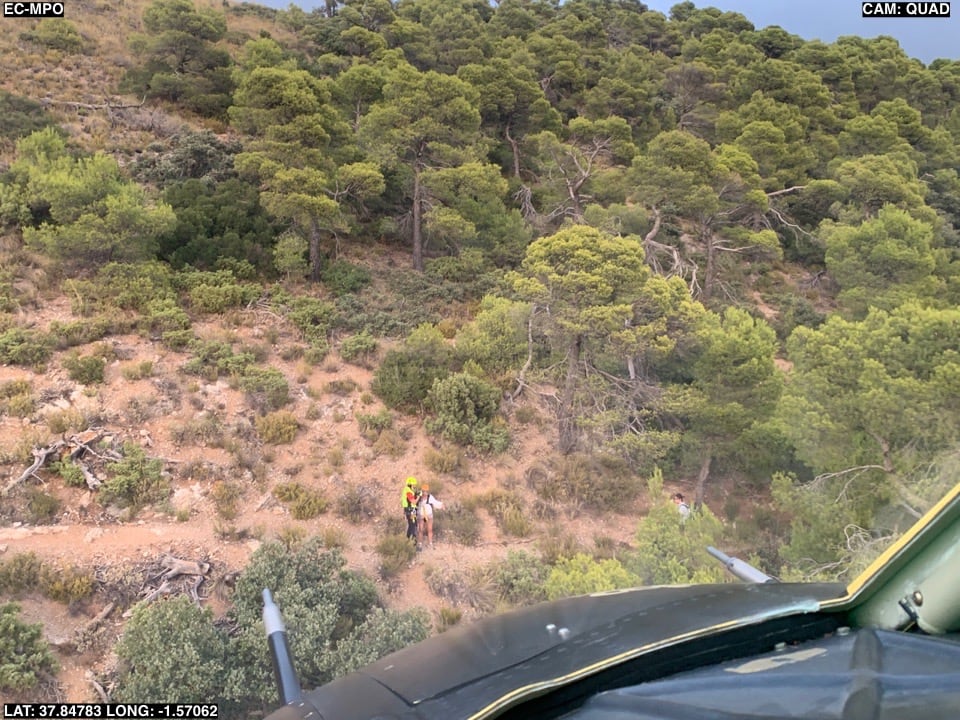 Punto exacto dónde han rescatado a la senderista en Sierra Espuña