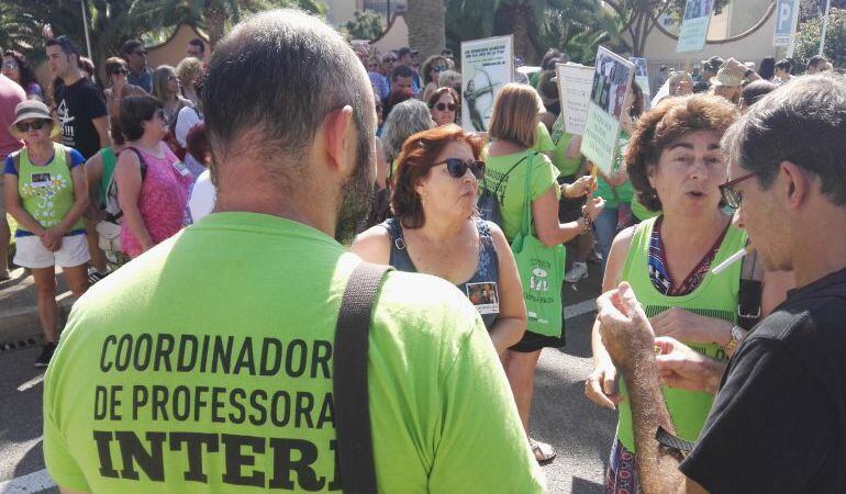 Imagen de archivo de una de las movilizaziones del profesorado interino en la Comunitat Valenciana