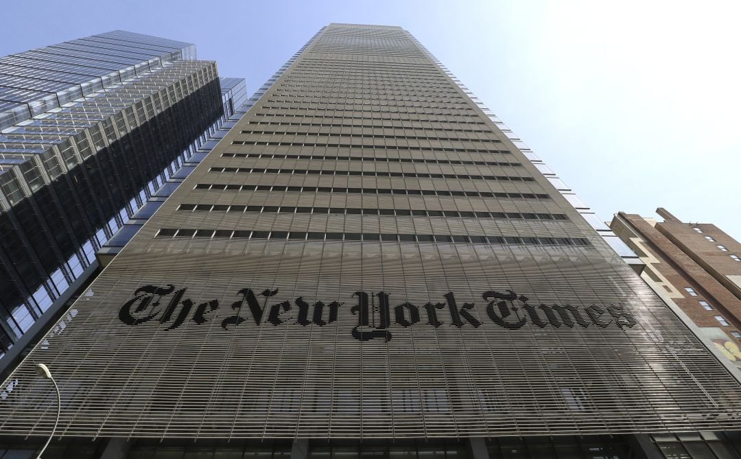 Fachada del edificio del diario The New York Times