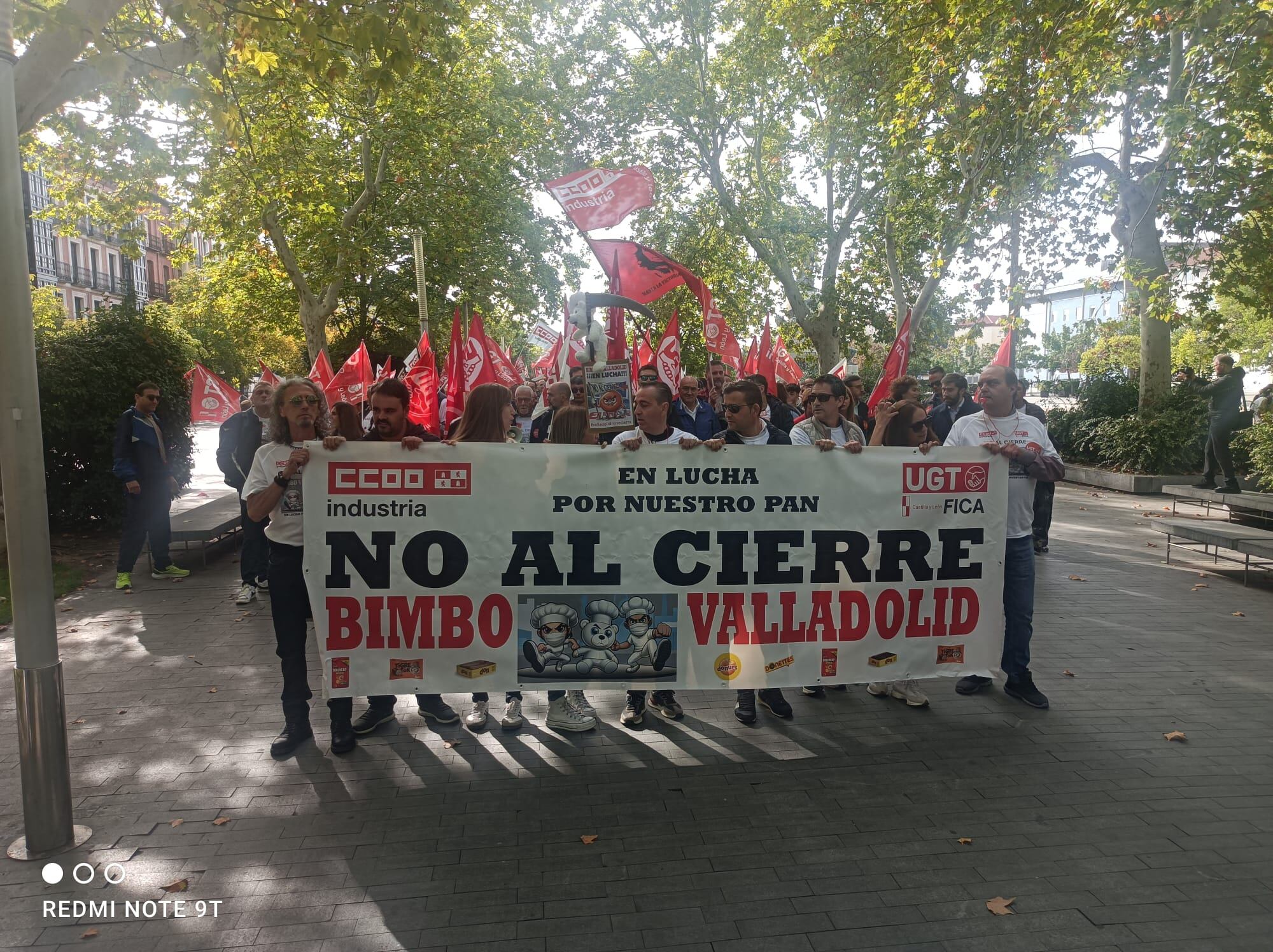 Manifestación de los trabajadores de Bimbo en Valladolid