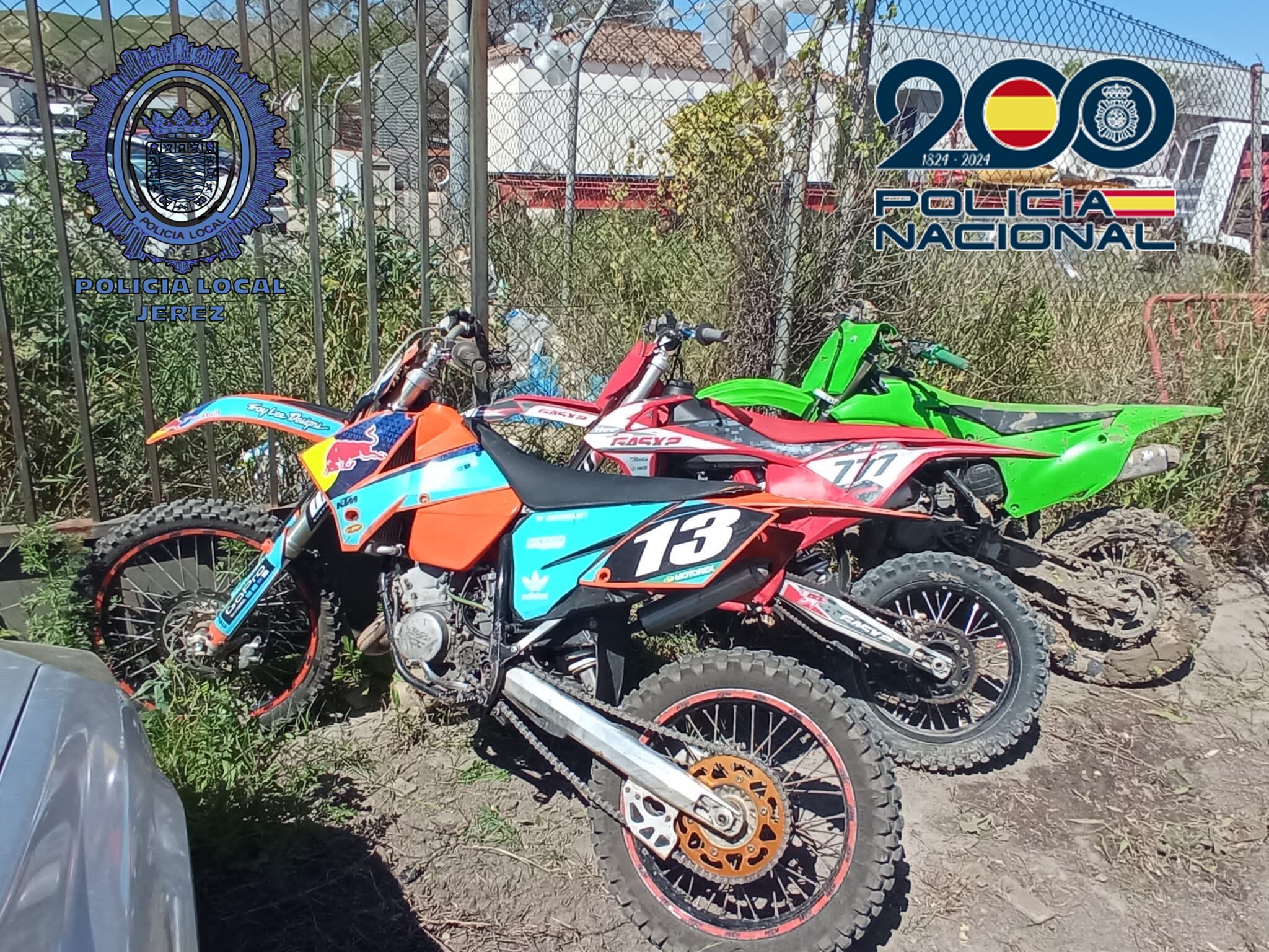 Motos intervenidas por la Policía durante las carreras ilegales en la zona Sur de Jerez