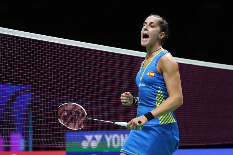 Carolina Marín en las semifinales del Mundial.