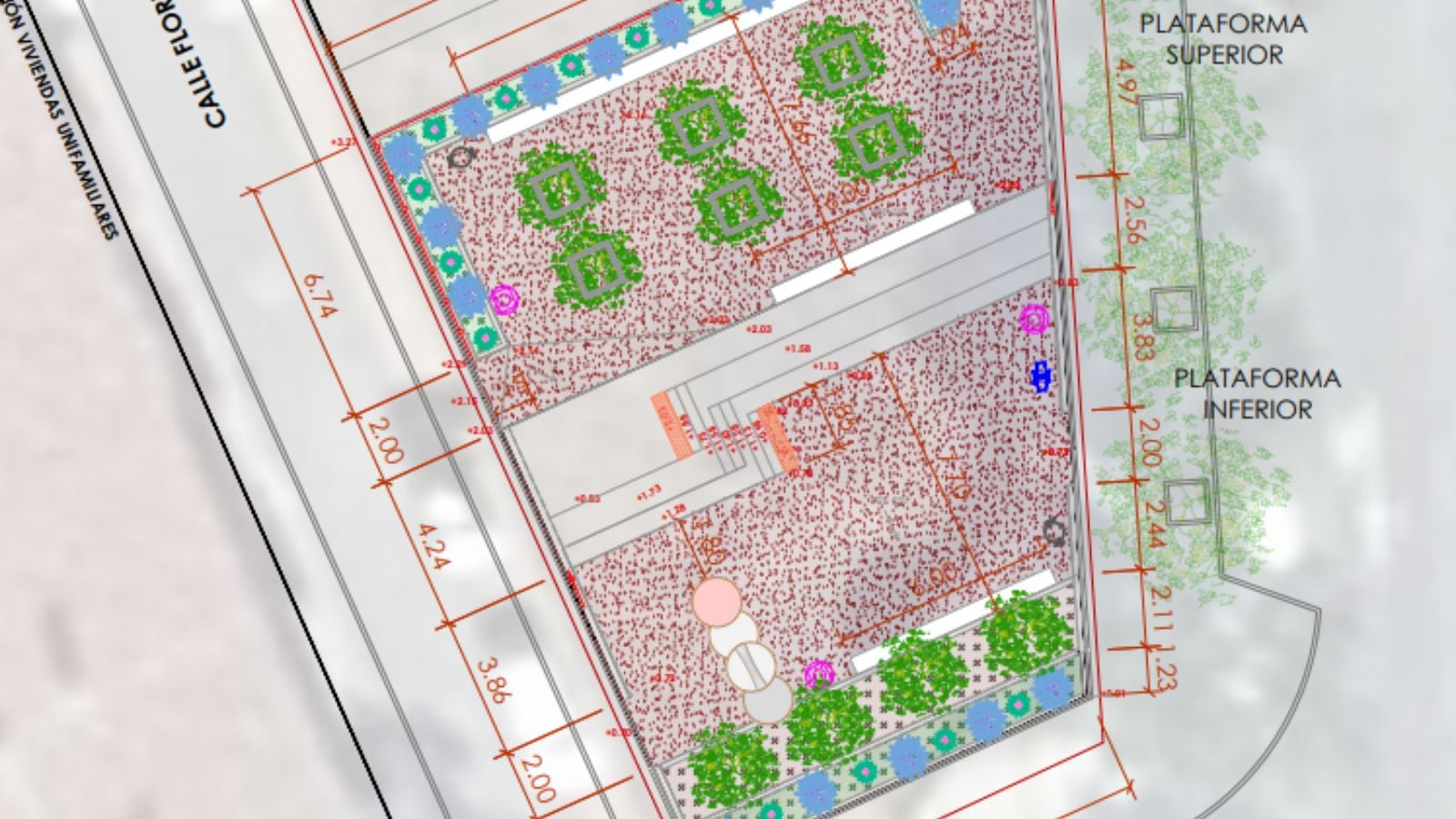 Plano de cómo será la nueva zona verde en el barrio de Buenavista