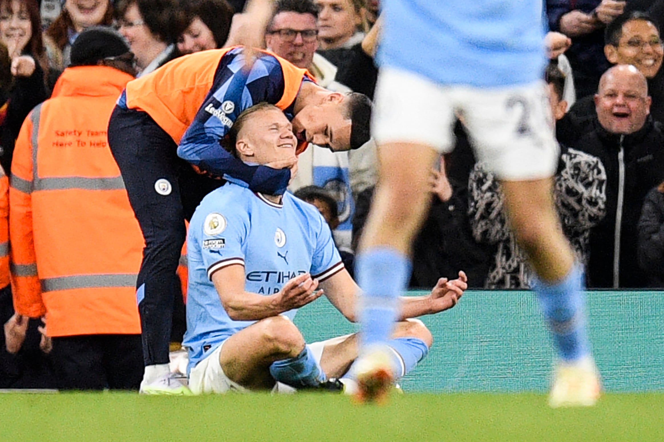 Erling Haaland rompe el récord de más goles en una temporada en la Premier League (OLI SCARFF/AFP via Getty Images)