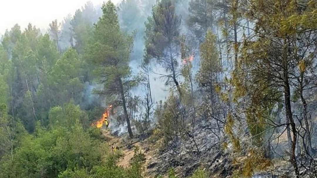 Incendio en Paracuellos, en la provincia de Cuenca