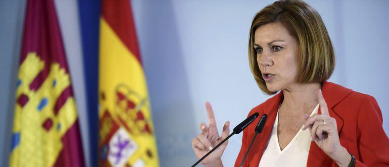 Cospedal durante un almuerzo mitin del Partido Popular en Illescas (Toledo)