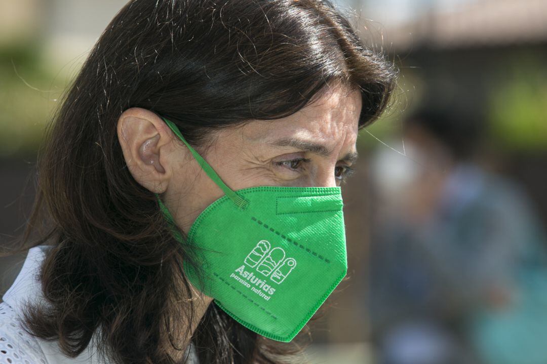 La ministra de Justicia, Pilar Llop, a su llegada a la inauguración de las nuevas instalaciones del Juzgado de Paz de Castrillón (Asturias).