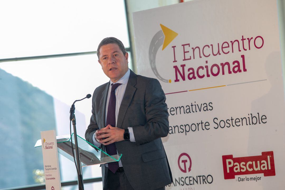 Emiliano García-Page, en el I Encuentro Nacional sobre alternativas de transporte sostenible celebrado hoy en Puertollano