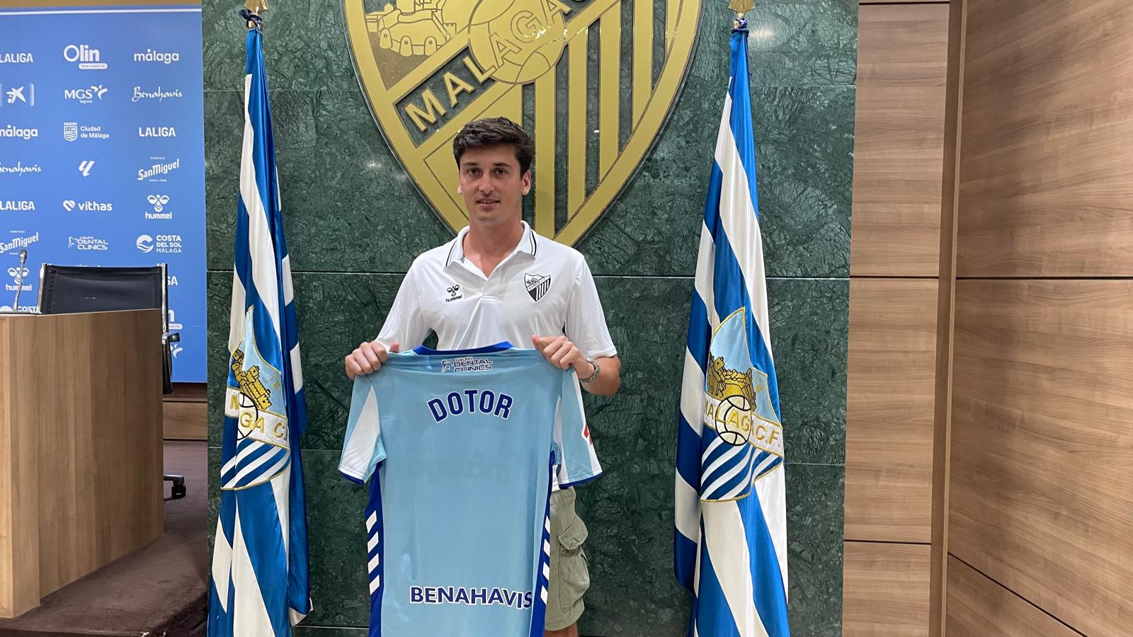 Carlos Dotor en la sala de prensa de La Rosaleda