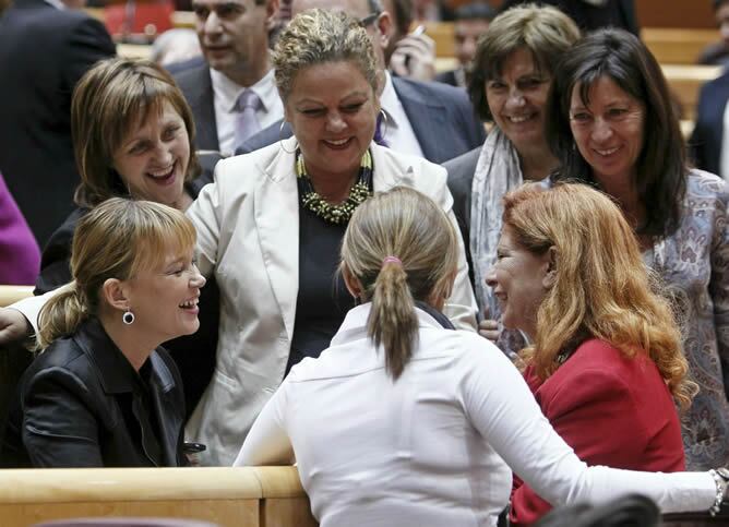 Pajín, durante el pleno del Senado de hoy.