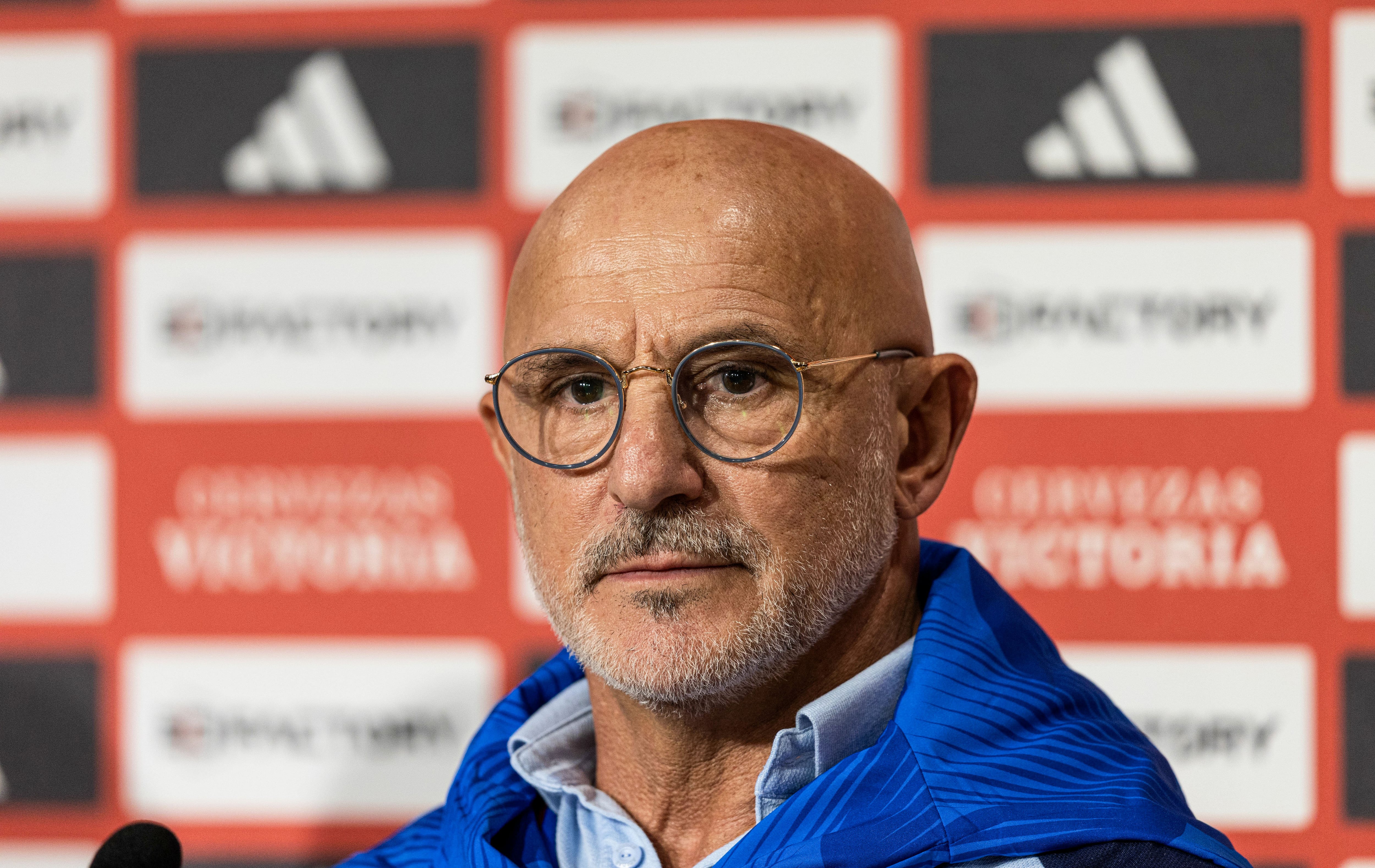 SEVILLE, SPAIN - OCTOBER 11: Spain Manager Luis de la Fuente during a Spain press conference at Estadio de La Cartuja, on October 11, 2023, in Seville, Spain. (Photo by Craig Foy/SNS Group via Getty Images)