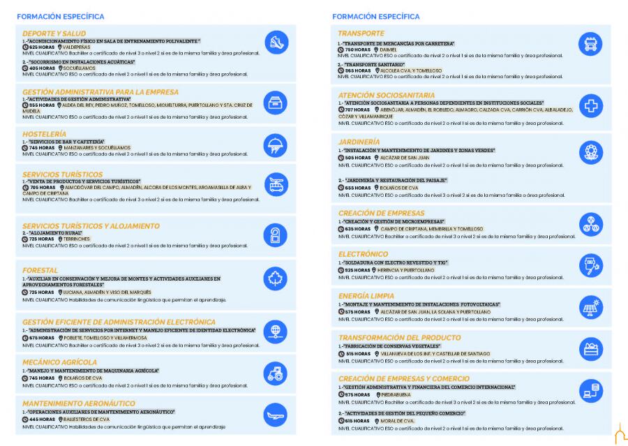 Programa de cursos del programa Promueve VI