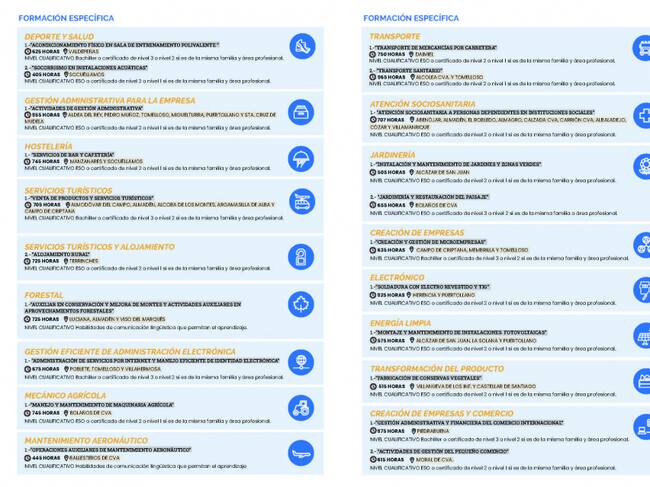 Programa de cursos del programa Promueve VI