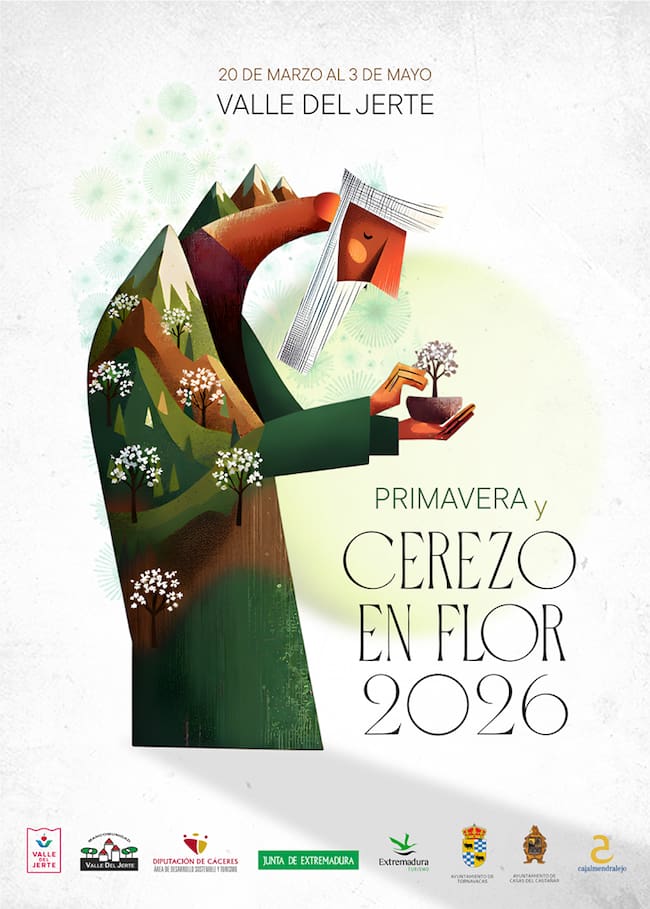 Cartel oficial del Cerezo en Flor diseñado por un setabense