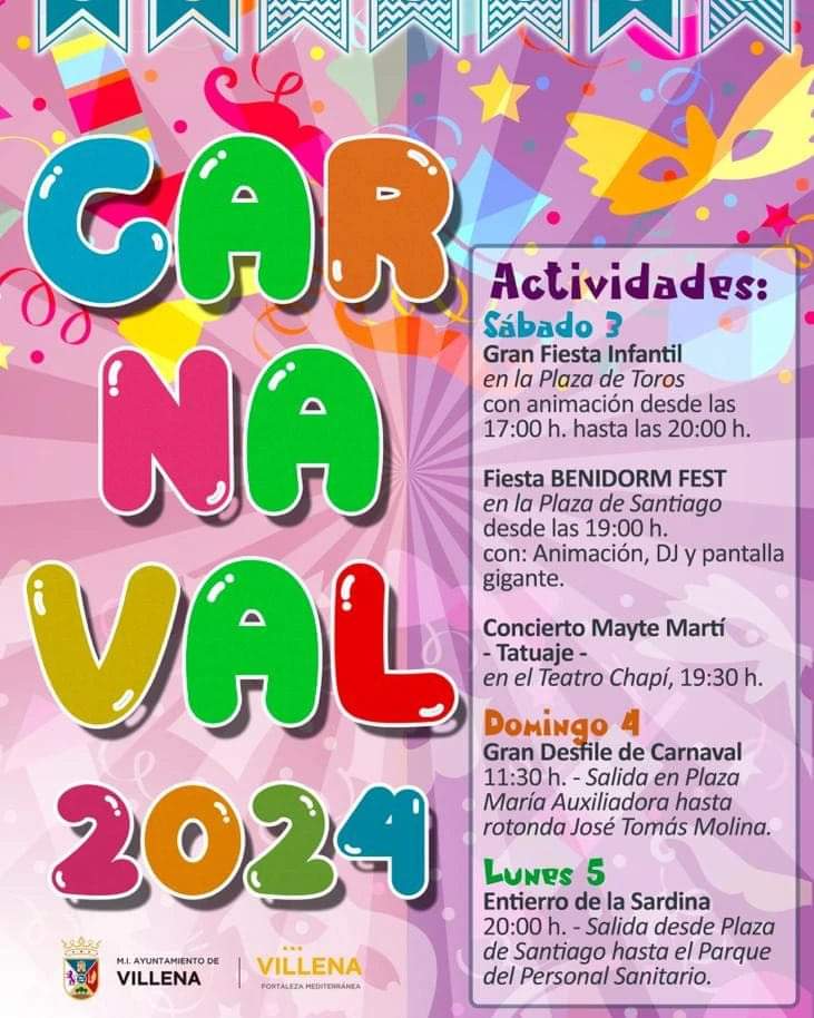 Cartel actos Carnaval 2024