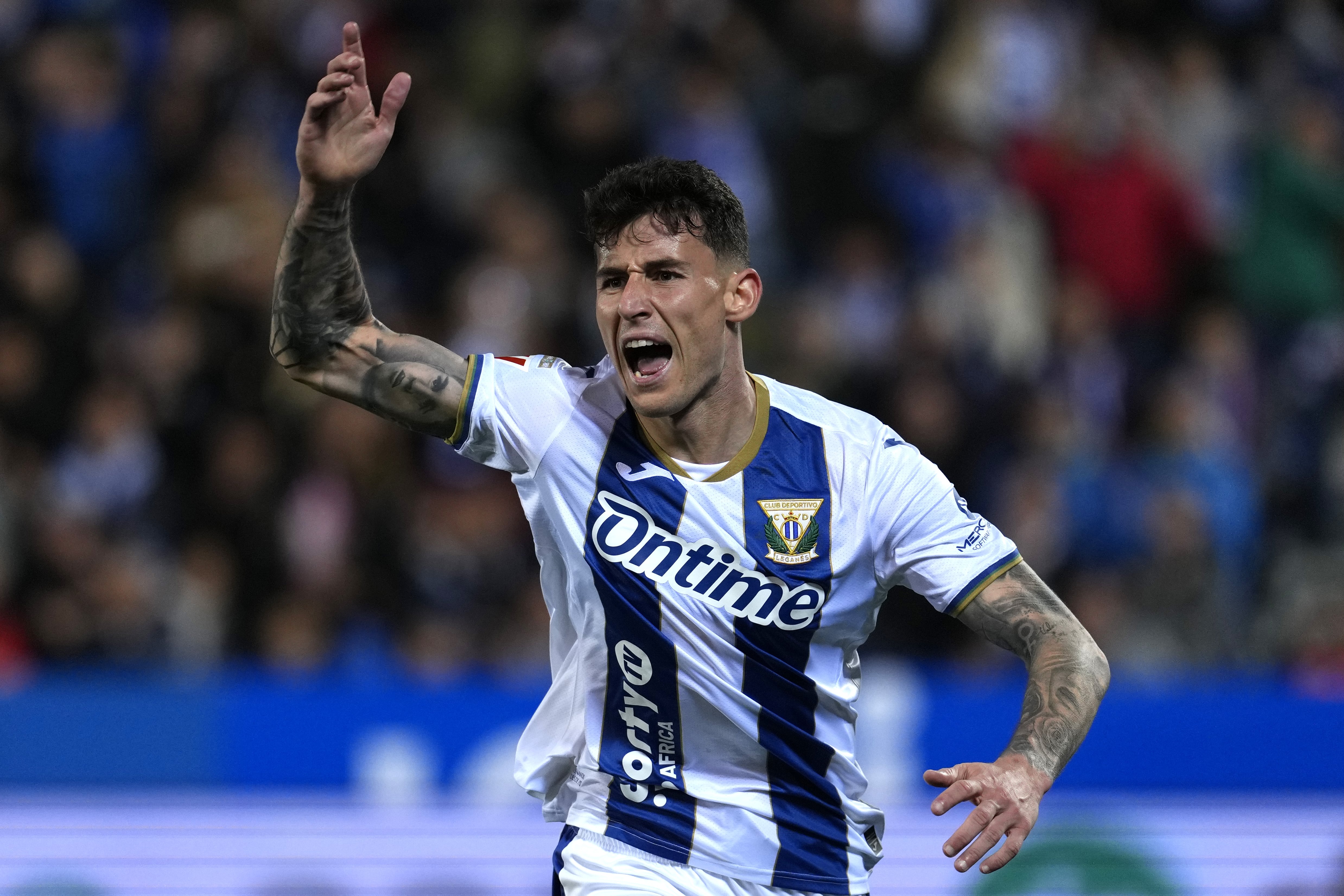 LEGANES, SPAIN - APRIL 12: Dani Raba of Leganes celebrates during the LaLiga match between CD Leganes and FC Barcelona at Estadio Municipal de Butarque on April 12, 2025 in Leganes, Spain. (Photo by Image Photo Agency/Getty Images)