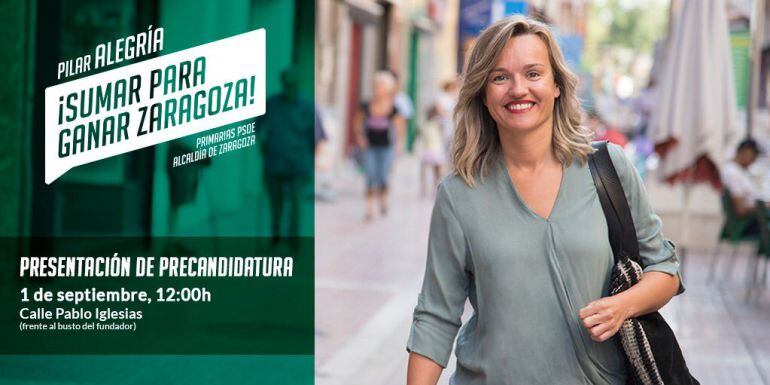 Pilar Alegría ha anunciado la presentación de su precandidatura para la alcaldía de Zaragoza
