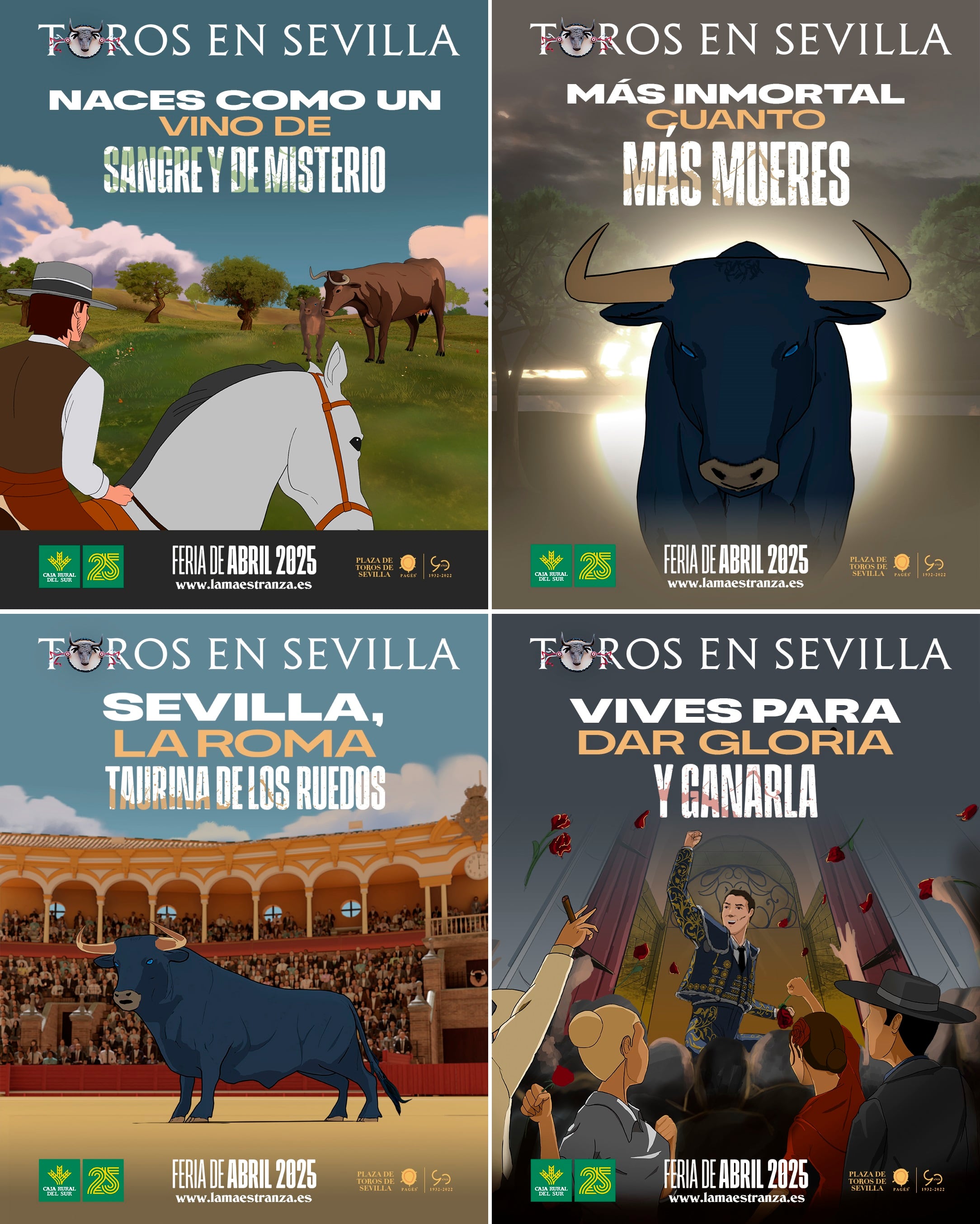 Imágenes de la campaña publicitaria para la temporada taurina 2025 en Sevilla